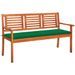 Banc de jardin 3 places avec coussin 150 cm Bois d'eucalyptus 4 - Photo n°1