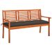 Banc de jardin 3 places avec coussin 150 cm Bois d'eucalyptus 12 - Photo n°1