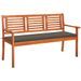 Banc de jardin 3 places avec coussin 150 cm Bois d'eucalyptus 17 - Photo n°1