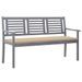 Banc de jardin 3 places avec coussin 150 cm Gris Eucalyptus 2 - Photo n°1