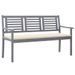 Banc de jardin 3 places avec coussin 150 cm Gris Eucalyptus - Photo n°1