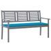 Banc de jardin 3 places avec coussin 150 cm Gris Eucalyptus - Photo n°1