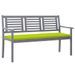 Banc de jardin 3 places avec coussin 150 cm Gris Eucalyptus - Photo n°1