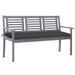 Banc de jardin 3 places avec coussin 150 cm Gris Eucalyptus - Photo n°1