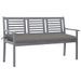 Banc de jardin 3 places avec coussin 150 cm Gris Eucalyptus - Photo n°1