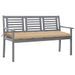 Banc de jardin 3 places avec coussin 150 cm Gris Eucalyptus - Photo n°1