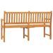 Banc de jardin 3 places avec table 150 cm Bois de teck massif - Photo n°4