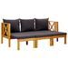 Banc de jardin 3 places et coussins 179 cm Bois d'acacia massif 2 - Photo n°5