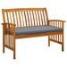 Banc de jardin avec coussin 119 cm Bois solide d'acacia - Photo n°1