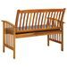 Banc de jardin avec coussin 119 cm Bois solide d'acacia - Photo n°4