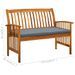 Banc de jardin avec coussin 119 cm Bois solide d'acacia - Photo n°7