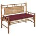 Banc de jardin avec coussin 120 cm Bambou 26 - Photo n°1