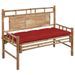 Banc de jardin avec coussin 120 cm Bambou 25 - Photo n°1