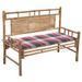 Banc de jardin avec coussin 120 cm Bambou 18 - Photo n°1