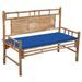 Banc de jardin avec coussin 120 cm Bambou 6 - Photo n°1