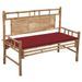 Banc de jardin avec coussin 120 cm Bambou 5 - Photo n°1