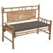 Banc de jardin avec coussin 120 cm Bambou 16 - Photo n°1
