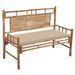 Banc de jardin avec coussin 120 cm Bambou 3 - Photo n°1