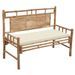 Banc de jardin avec coussin 120 cm Bambou 13 - Photo n°1