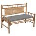Banc de jardin avec coussin 120 cm Bambou 2 - Photo n°1
