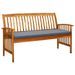 Banc de jardin avec coussin 147 cm Bois d'acacia massif - Photo n°1