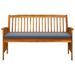 Banc de jardin avec coussin 147 cm Bois d'acacia massif - Photo n°3