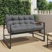 Banc de jardin avec coussin anthracite 113 cm acier - Photo n°1