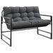 Banc de jardin avec coussin anthracite 113 cm acier - Photo n°2