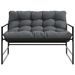 Banc de jardin avec coussin anthracite 113 cm acier - Photo n°4