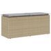 Banc de jardin avec coussin beige 110x40x44 cm résine tressée - Photo n°1