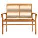 Banc de jardin avec coussin beige 112 cm Bois de teck massif 2 - Photo n°3