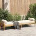 Banc de jardin avec coussin beige résine tressée acacia - Photo n°2