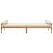 Banc de jardin avec coussin beige résine tressée acacia - Photo n°4