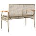 Banc de jardin avec coussin beige résine tressée et acacia - Photo n°6