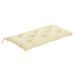 Banc de jardin avec coussin blanc crème 112 cm Bois de teck - Photo n°7