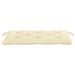 Banc de jardin avec coussin blanc crème 112 cm Bois de teck - Photo n°8