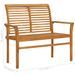 Banc de jardin avec coussin blanc crème 112 cm Bois de teck - Photo n°10