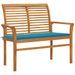 Banc de jardin avec coussin bleu 112 cm Bois de teck massif - Photo n°1