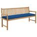 Banc de jardin avec coussin bleu 175 cm Bois de teck massif - Photo n°1