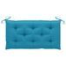 Banc de jardin avec coussin bleu clair 112 cm Bois de teck - Photo n°6