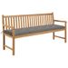 Banc de jardin avec coussin gris 175 cm Bois de teck massif 2 - Photo n°1