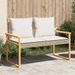 Banc de jardin avec coussin mélange beige résine tressée acacia - Photo n°1