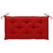 Banc de jardin avec coussin rouge 112 cm Bois de teck massif 2 - Photo n°6