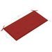 Banc de jardin avec coussin rouge 112 cm Bois de teck massif - Photo n°9