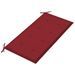 Banc de jardin avec coussin rouge bordeaux 112 cm Teck massif - Photo n°5