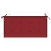 Banc de jardin avec coussin rouge bordeaux 112 cm Teck massif - Photo n°6