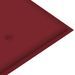 Banc de jardin avec coussin rouge bordeaux 112 cm Teck massif - Photo n°7