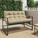 Banc de jardin avec coussin taupe 113 cm acier - Photo n°1