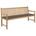 Banc de jardin avec coussin taupe 175 cm Teck massif - Photo n°1