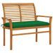 Banc de jardin avec coussin vert 112 cm Bois de teck massif 2 - Photo n°1